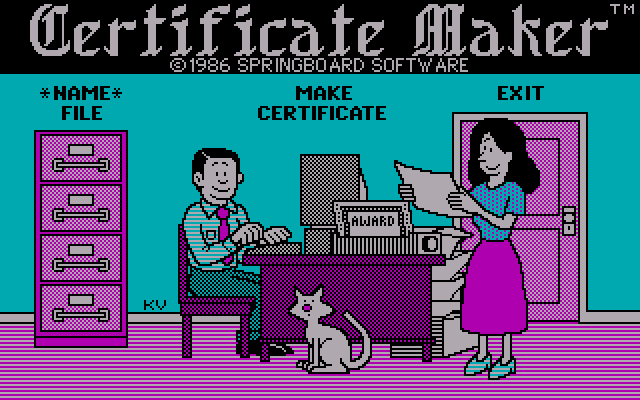 Certificate Maker - Menu